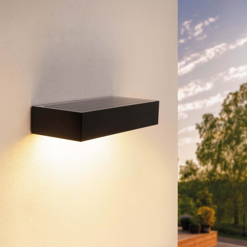 APPLIQUE DESIGN DA MURO ENERGIA SOLARE 6W NERO