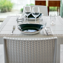 TAVOLO DALLAS BIANCO RATTAN CM.80X80