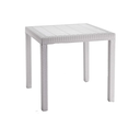 TAVOLO DALLAS BIANCO RATTAN CM.80X80