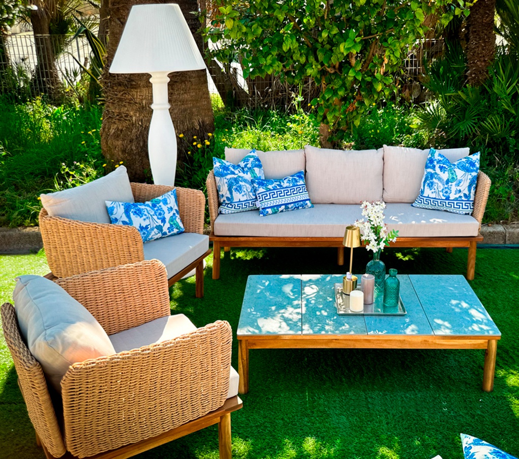 SALOTTO MAIORCA NATURALE C/PIANO GRES GRIGIO FIORATO