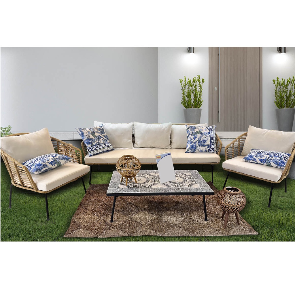 SET GUACATA PANCA+2 POLTR.+TAVOLINO CM.60X100X40