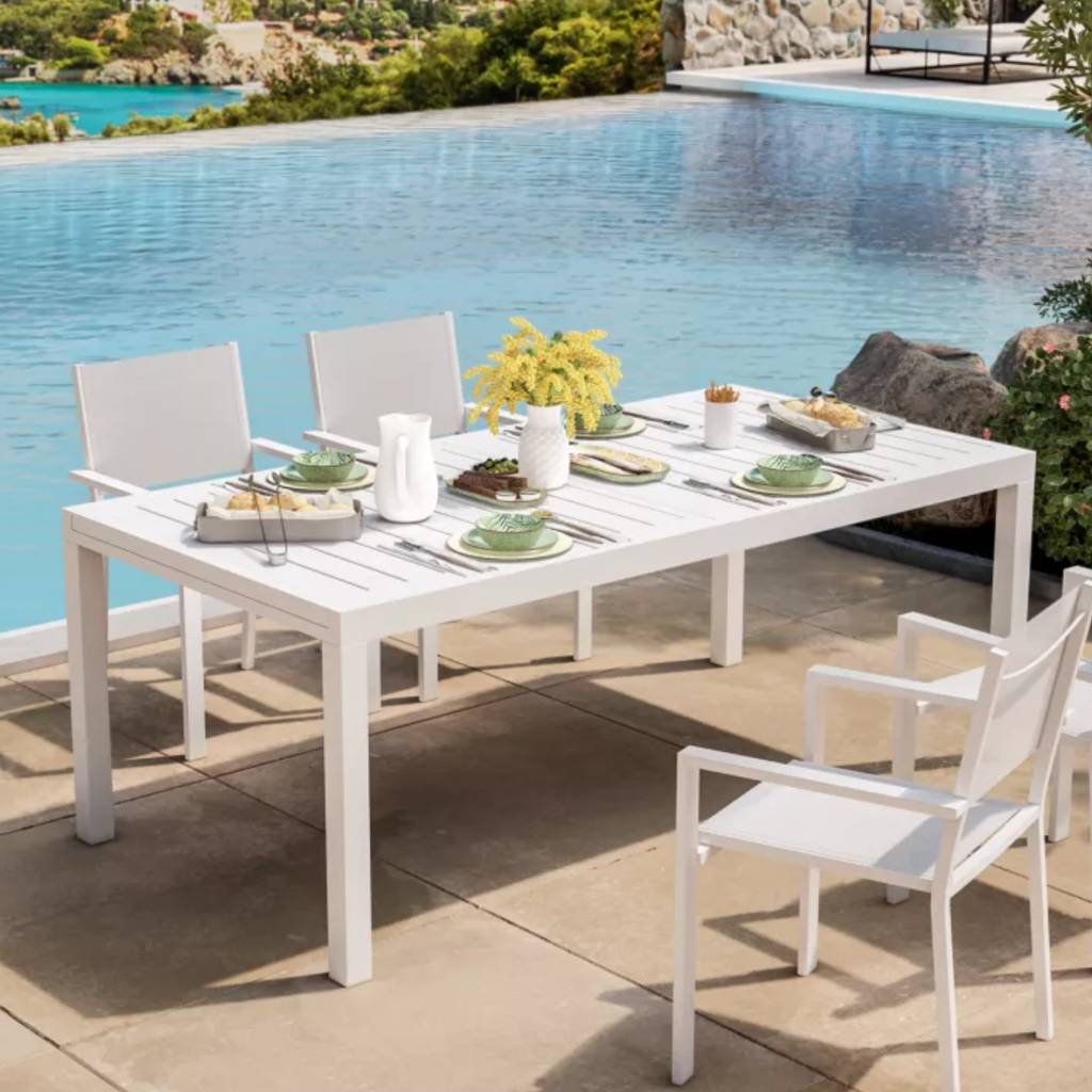 TAVOLO OSTUNI ALLUNG. 200/300X100CM BIANCO