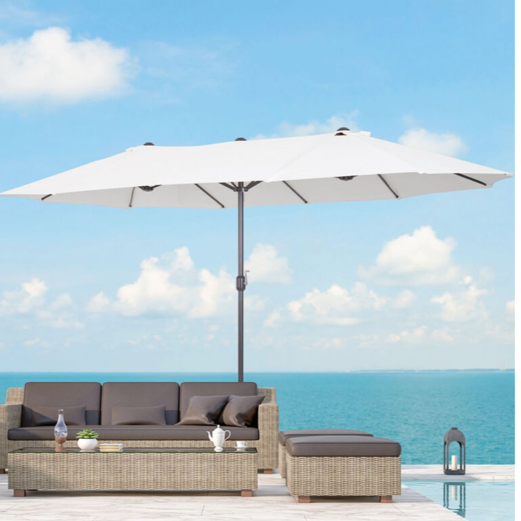 OMBRELLONE DOPPIO PALO CENTR.2,7X4,5 ANTRACITE