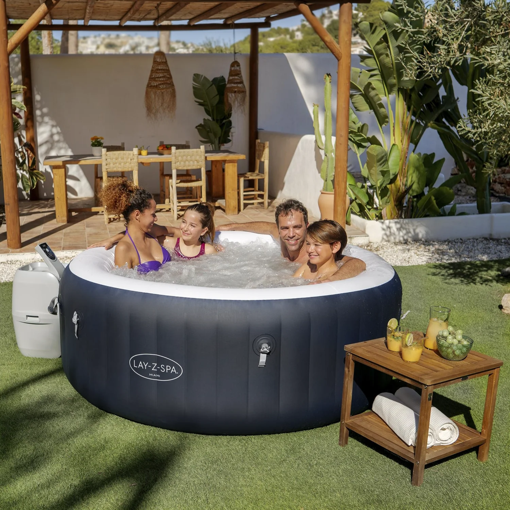 IDROMASSAGGIO GONFIABILE LAY-Z SPA MIAMI ROTONDO 1,8MX0,66CM BLU SCURO