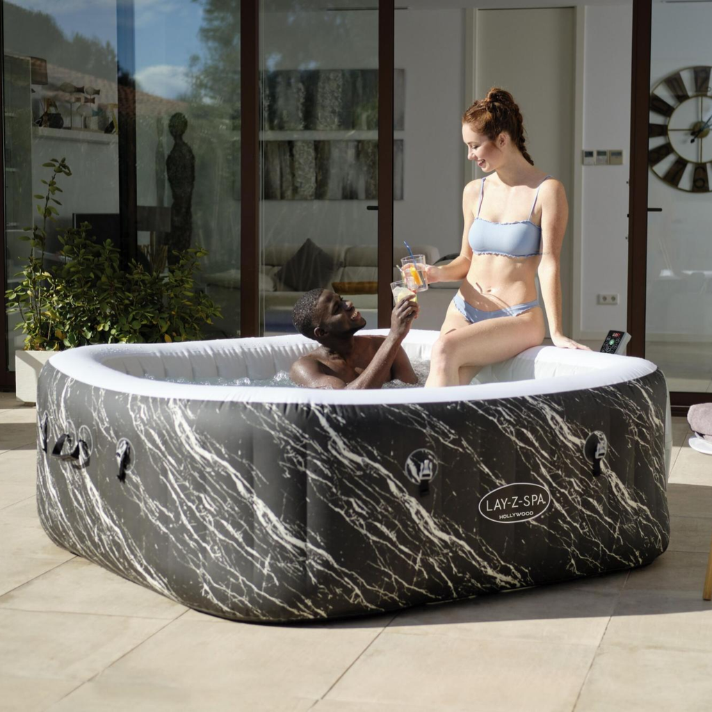 IDROMASSAGGIO GONFIABILE LAY-Z SPA HOLLYWOOD QUADRATO 1,80MX1,80MX66CM COLOR MARMO