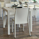TAVOLO DALLAS BIANCO RATTAN CM.80X80