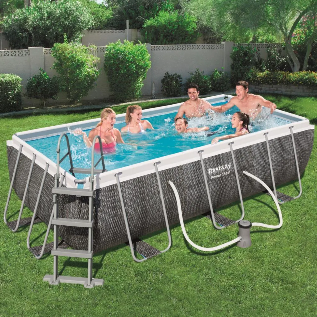 PISCINA POWER STEEL FRAME RETT. CM.404X201 H100