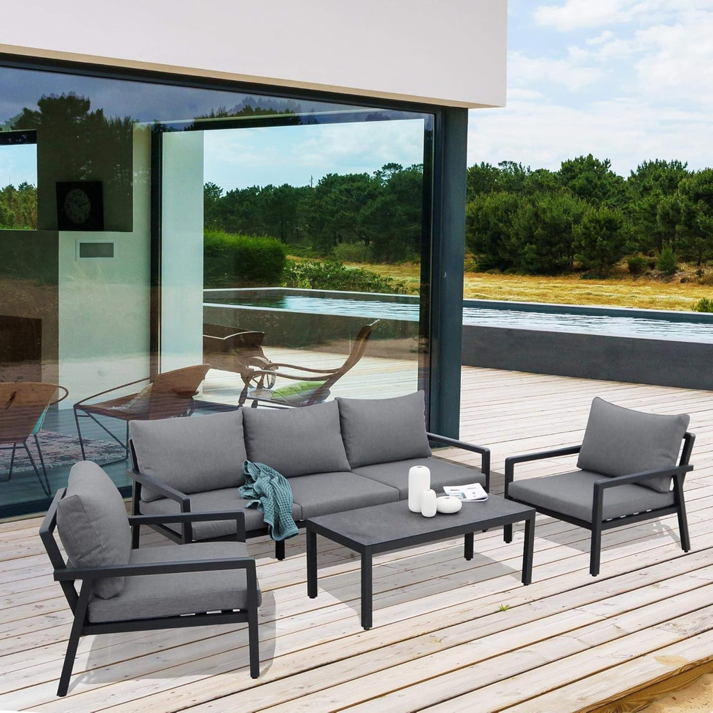 DIVANO 3P COFFEE SET MARSIGLIA ALU ANTRACITE