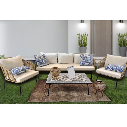 [177031] SET GUACATA PANCA+2 POLTR.+TAVOLINO CM.60X100X40