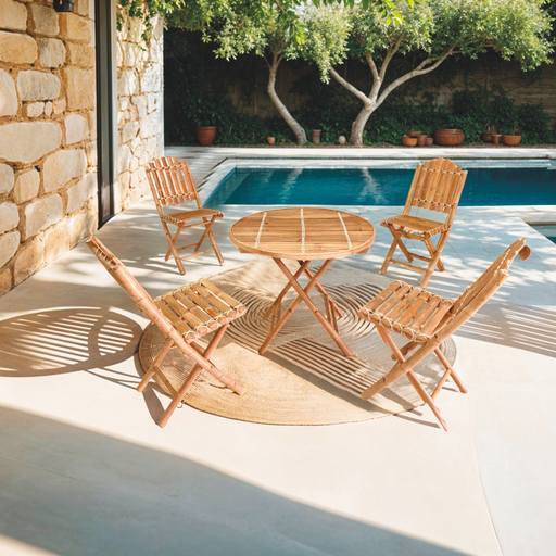 [190166] TAVOLO BAMBOO DIAM.CM.80XH70