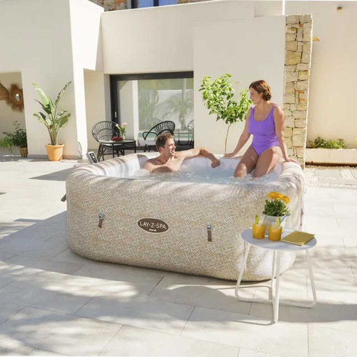 [201680] IDROMASSAGGIO GONFIABILE LAY-Z SPA ROMA QUADRATO 2,01MX2,01MX71CM COLOR MARMO SABBIA