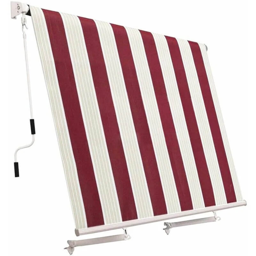 [204592] TENDA DA SOLE A CADUTA 300X250 BORDEAUX/CREMA S/CASSONE