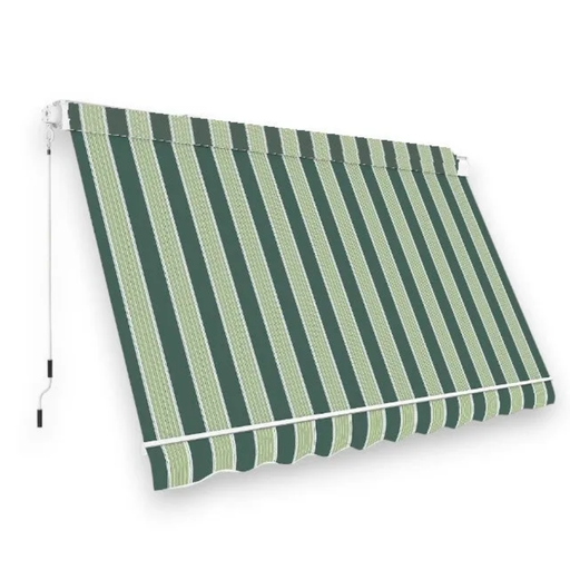 [204594] TENDA DA SOLE A CADUTA 300X250 VERDE/BIANCO S/CASSONE