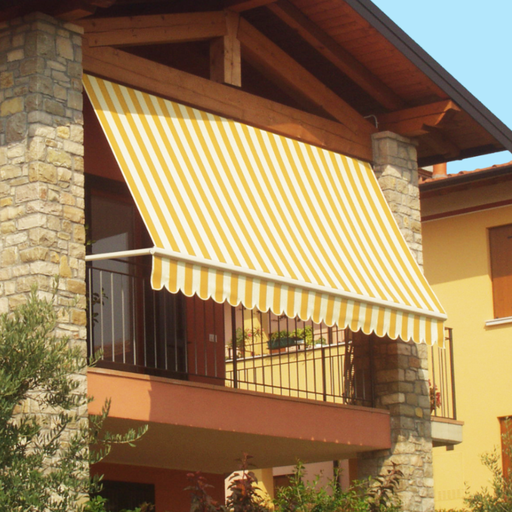 [204599] TENDA DA SOLE A CADUTA GIALLO/CREMA 250X250  S/CASSONE