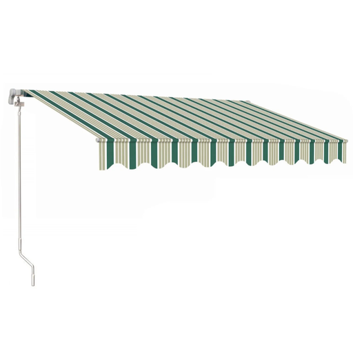 [102085] TENDA DA SOLE A BARRA QUADRA 4X3 RIG. VERDE/BIANCO