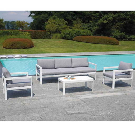 [163046] DIVANO 3PCOFFEE SET MARSIGLIA ALU BIANCO