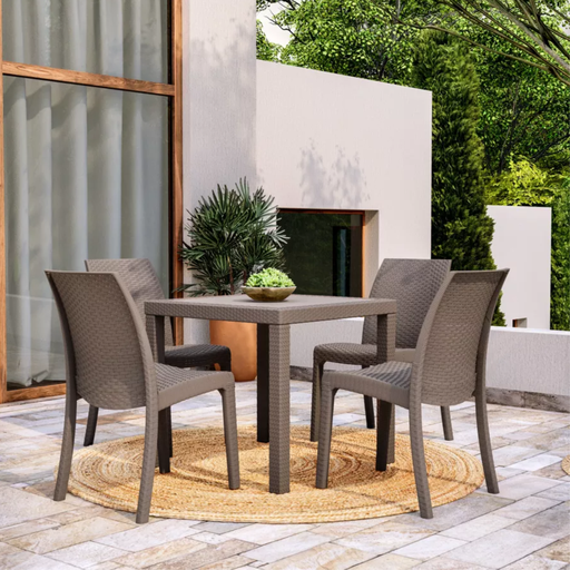 [163224] TAVOLO DALLAS TAUPE RATTAN CM.80X80