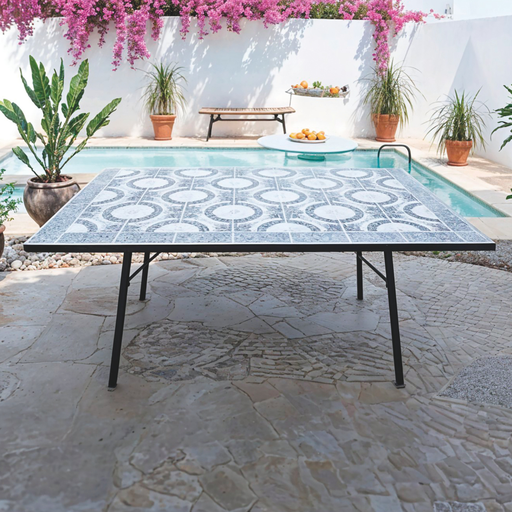 [164164] TAVOLO VENEZIA IN PIASTRELLE AMALFI GRES 20X20 164X103X75CM